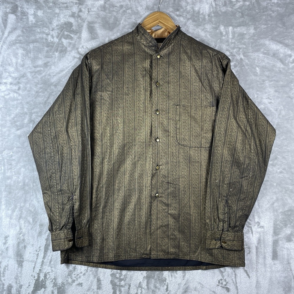 Vintage 50s Sea Island Swimwear Shirt Mens Medium Cotton Long Sleeve Novelty